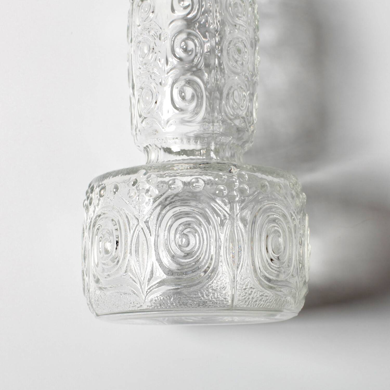 Mid-century Clear Pressed Glass Vase by Adolf Matura / Rosice / 1973