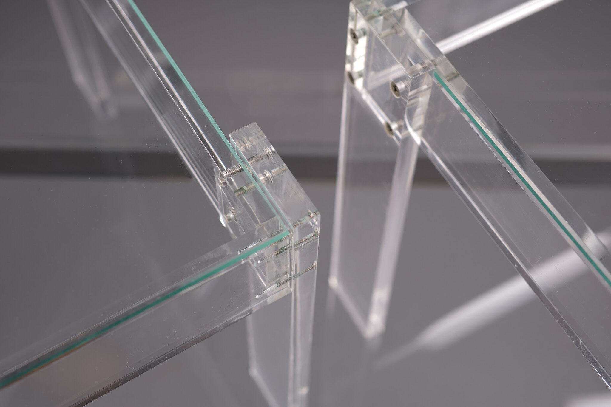Vintage square small lucite side tables 1970s france