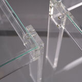 Vintage square small lucite side tables 1970s france