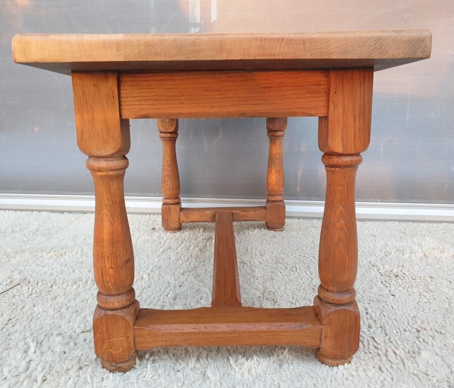 Coffee table with balusters in the manner of farmhouse tables