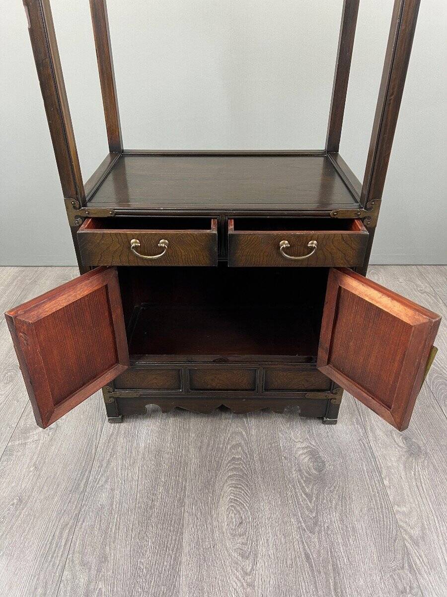 Wood and Brass Cabinet Shelf, Late 19th / Early 20th Century