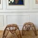 Paire de tabourets en rotin