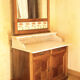 Vintage vanity toilet furniture with marble top.