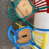 Set of 4 multicolored bistro chairs