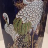 Vase bleu cobalt avec côtes biseautés