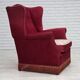 1970s, Danish highback armchair, furniture velour, ash wood legs.
