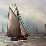 A pair of old paintings on wood.