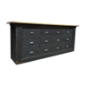 Low cabinet with drawers 1930 patinated black oak top