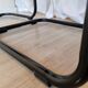 Set of 4 Vintage Quilted Leather Dining Chairs: Black Metal Base