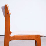 Set of 6 Scandinavian chairs vintage solid teak and wool 1960
