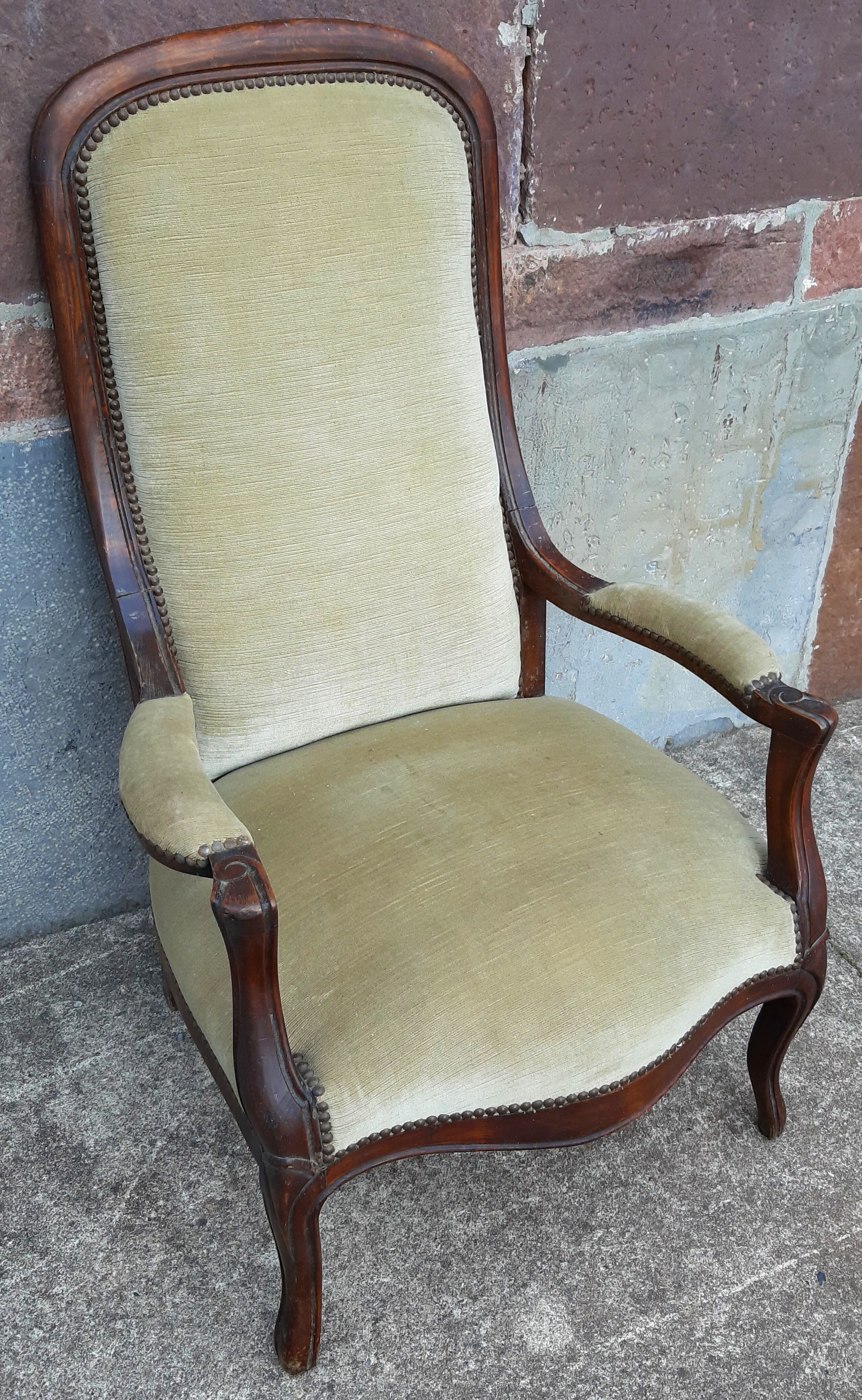 Armchair Voltaire XIX th, mahogany