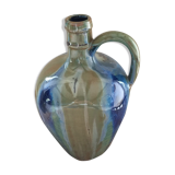 Glazed sandistle pitcher degraded in beige green blue