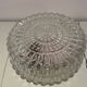 Vintage round molded glass ceiling light from the 70s