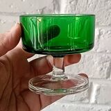 6 stemmed cups in emerald green, Cavalier Luminarc France