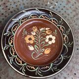 Alsatian decorative hollow dish, handmade pottery, Henri Siegfried, vintage