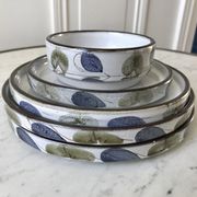 Set of trundle dishes in Niderviller sandstone model "Plum" 70s