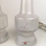 Pair of Kosta crystal table lamps, Sweden, 1960s