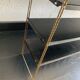 Vintage 1960 String wall shelf black and gold - 60 x 48 cm