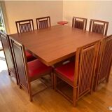 Table and chairs designed inspired by Frank Lloyd Wright.