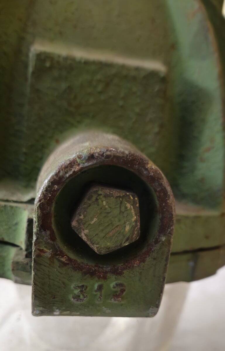 Old industrial cast iron lamp – workshop/factory light – glass