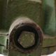 Old industrial cast iron lamp – workshop/factory light – glass