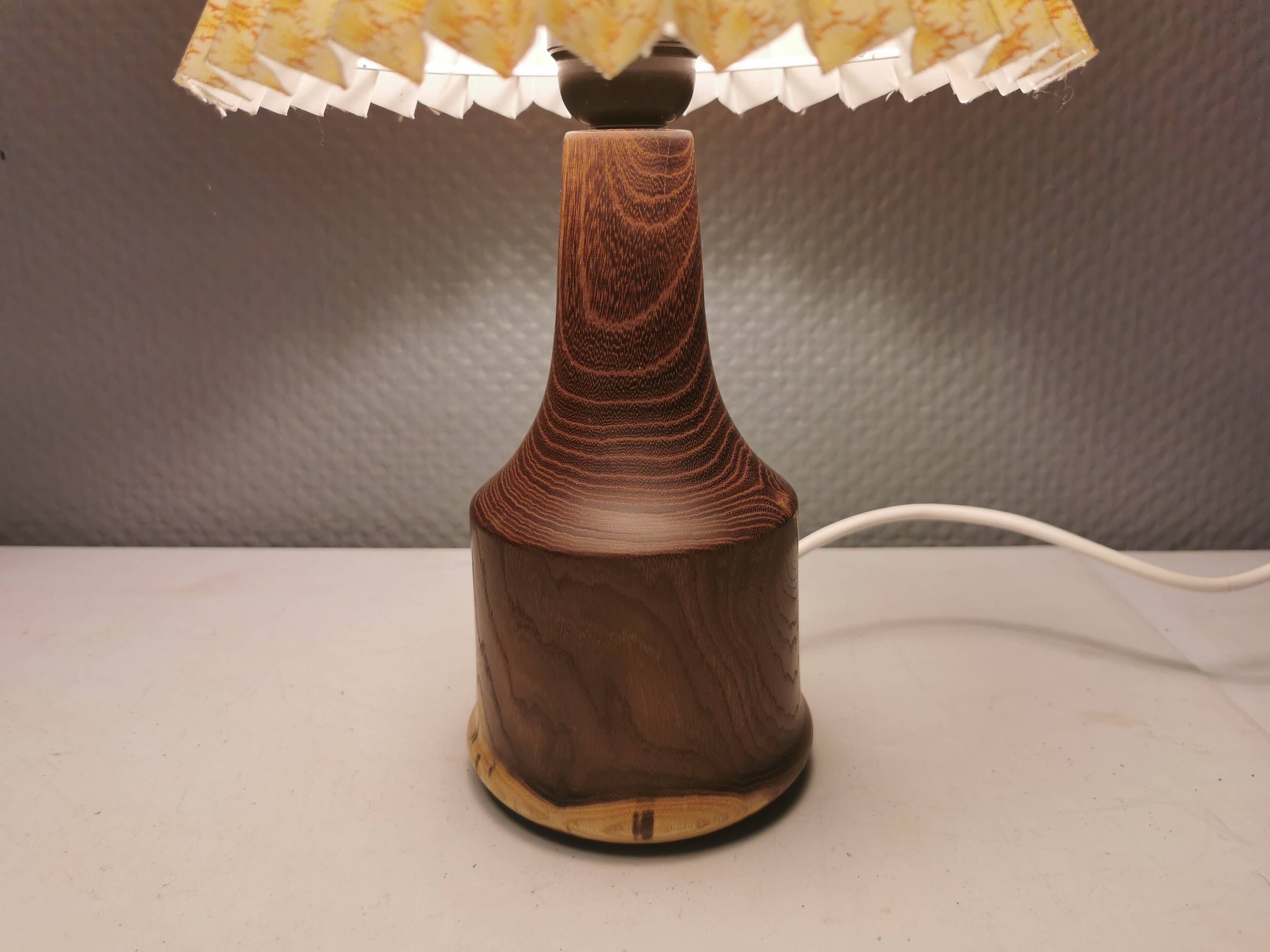 Beautiful sting lamp in twisted wood. Estimated 1970s and Swedish or Danish.