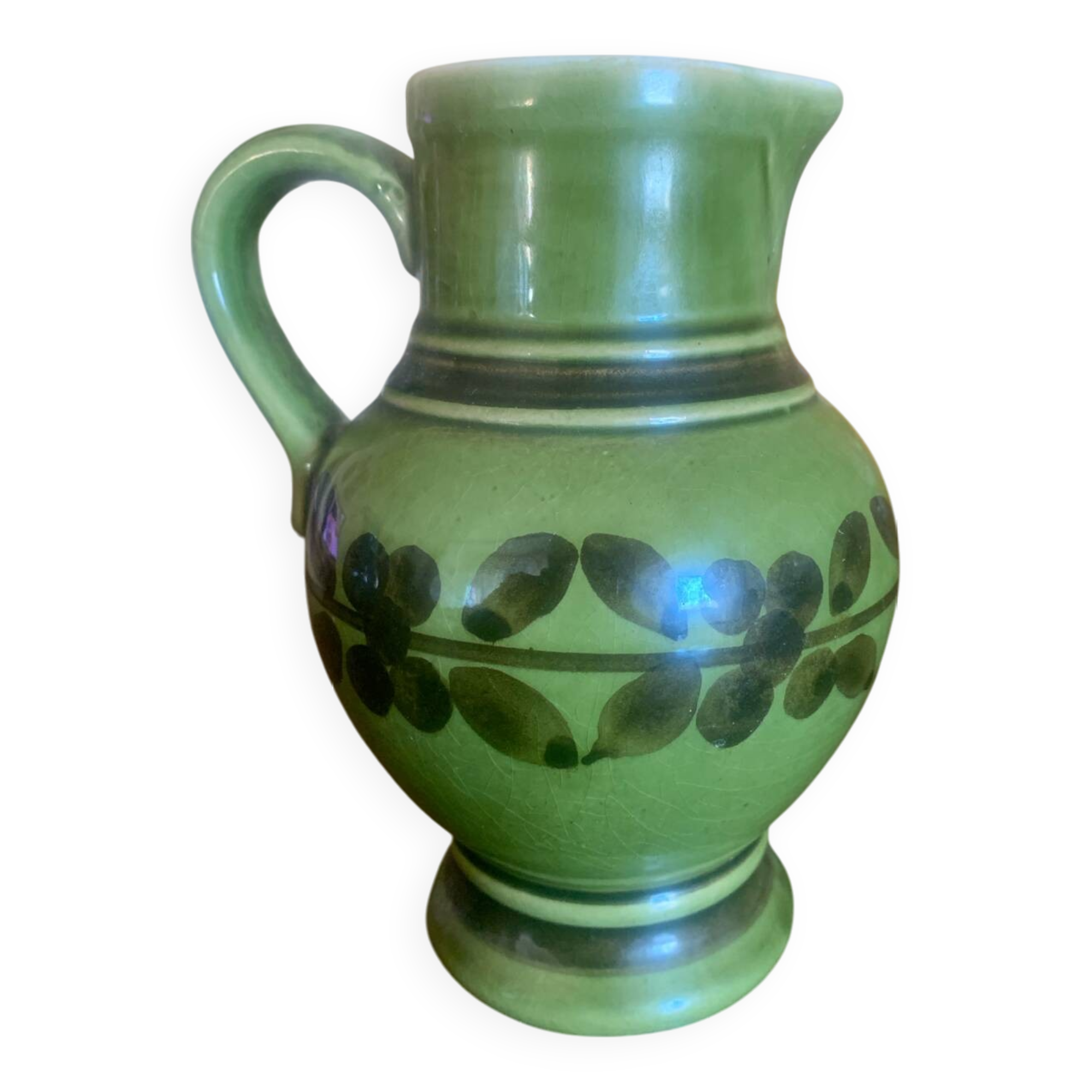 Green ceramic jug