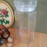 Large octagonal hermetic jar luminarc France vintage