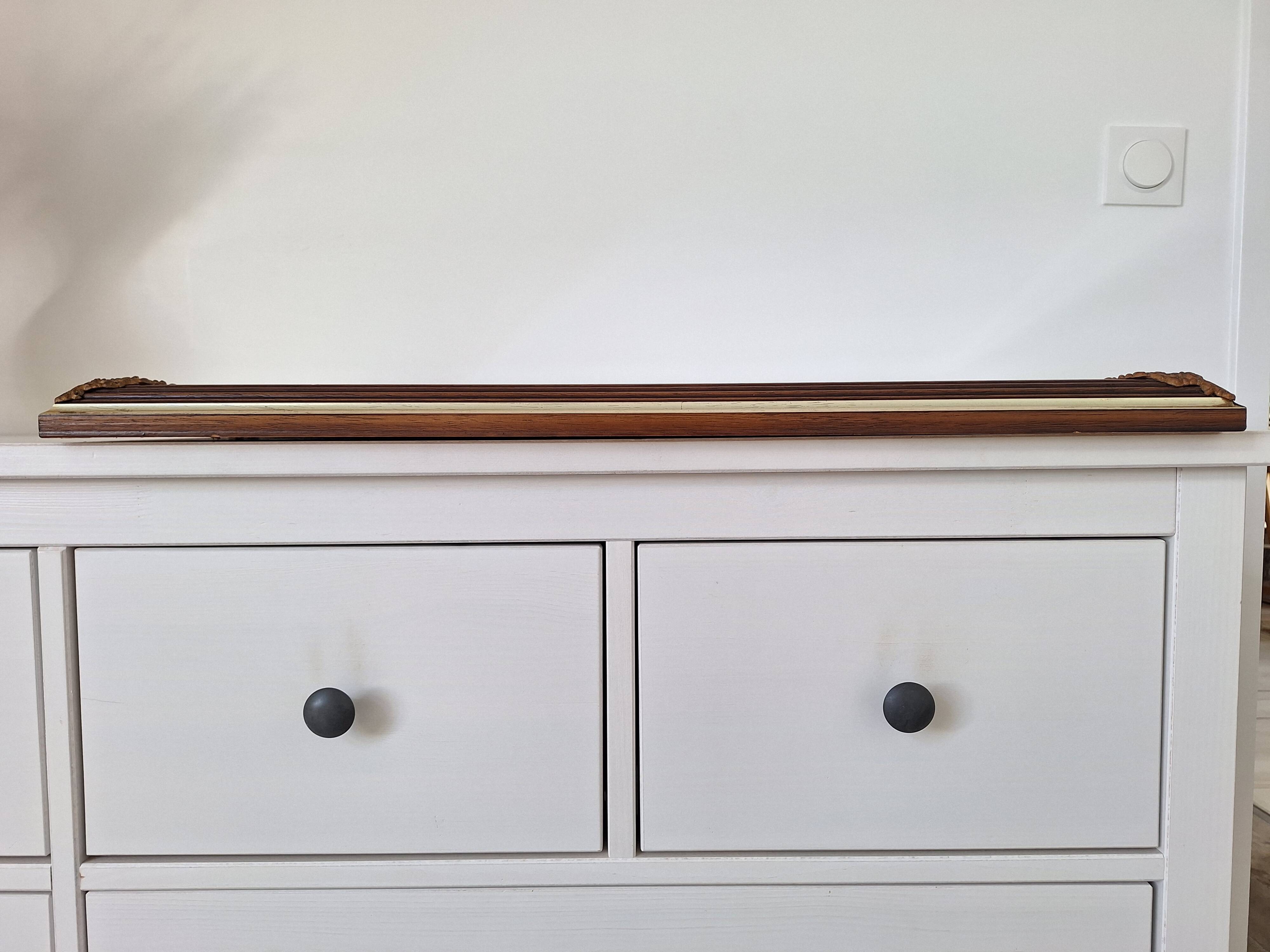 Miroir rectangle doré et bois