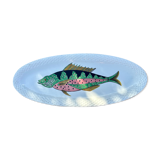 Plat Gien à décor de poisson modèle Baie d'Along années 50