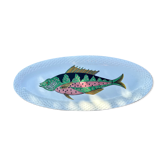 Plat Gien à décor de poisson modèle Baie d'Along années 50