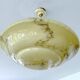 Art Deco Pendant Light, Marble Glass Amber Ivory, Alabaster Style, Vintage Chandelier