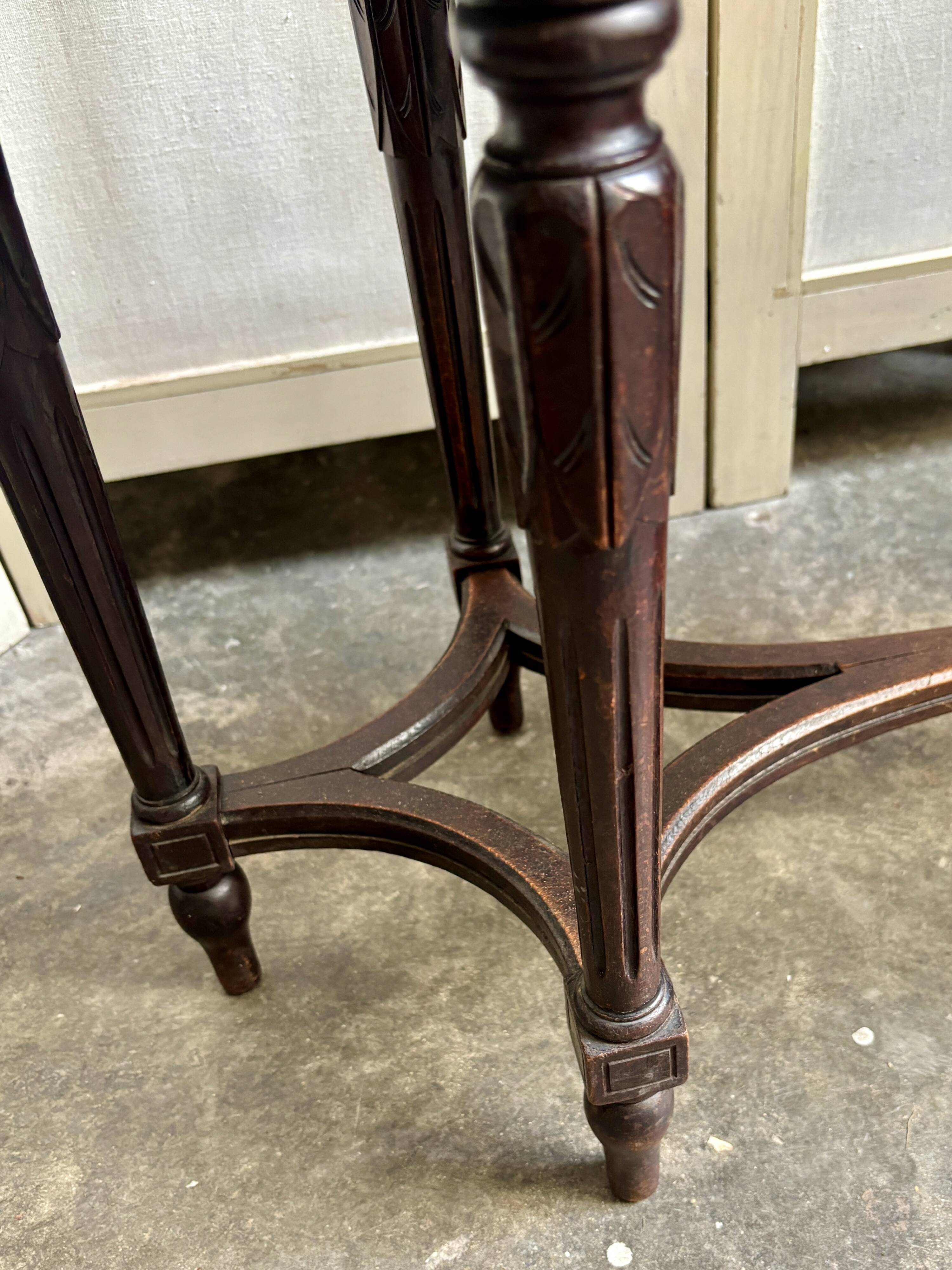 Dark wood piano bench