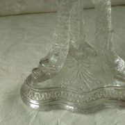 Crystal cut bowl on a fish head foot, late 19th century.