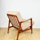 PRL armchair "Stefan" oak wood vintage beige - gold boucle - 3 pieces available