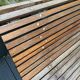 Old slatted public bench