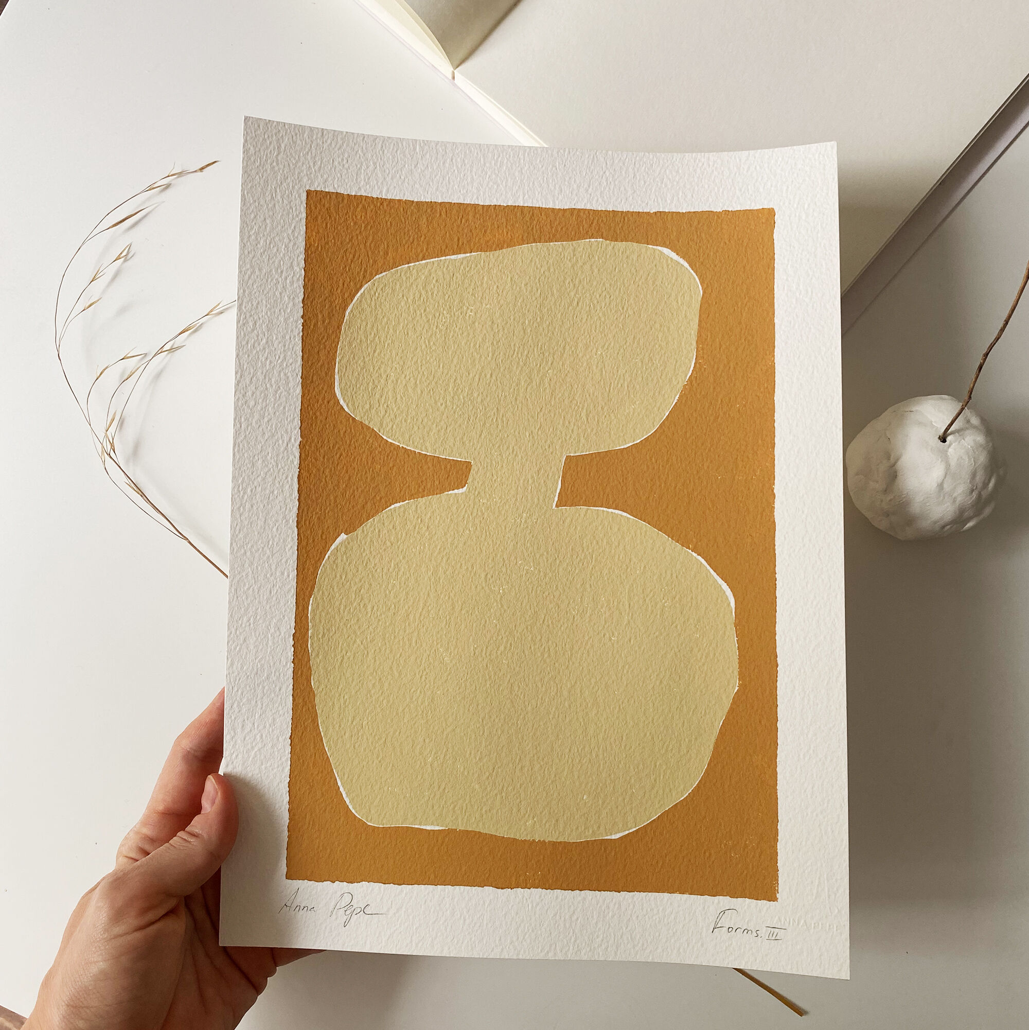 Original gouache painting "Forms"