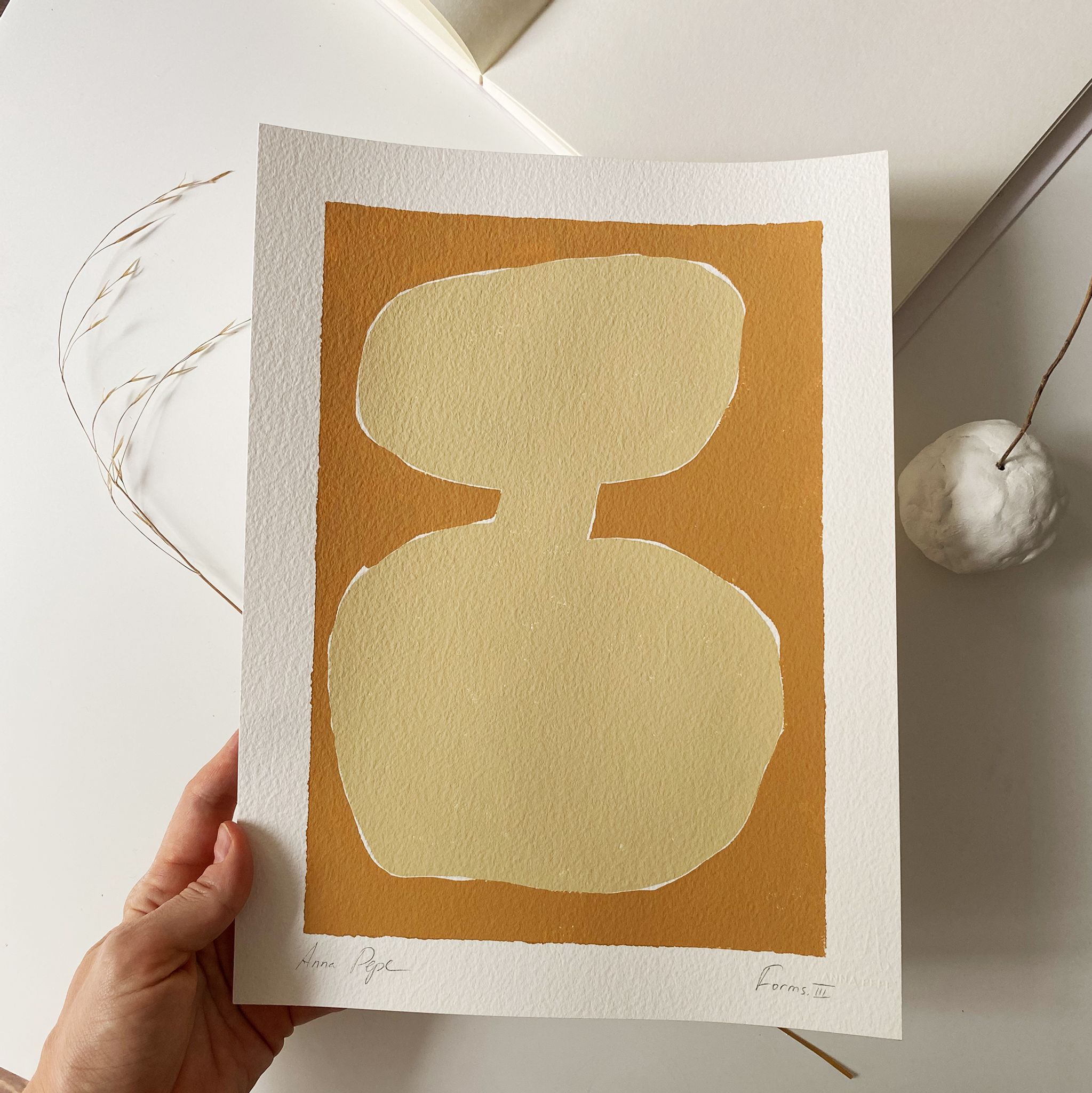Original gouache painting "Forms"