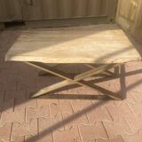 Table basse en bois et métal