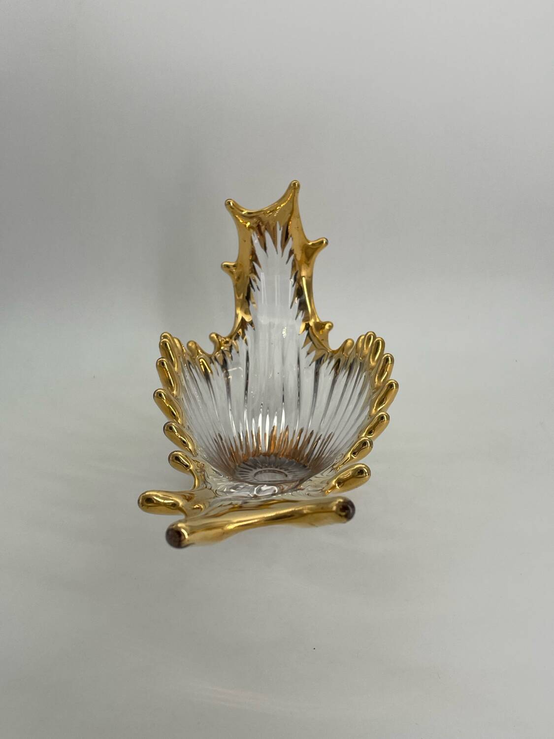 Old Bayel golden crystal vase or fruit bowl