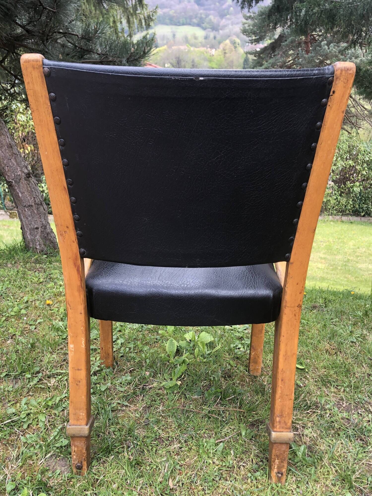Suite of 8 bow wood chairs by William Von Bode publisher Steiner 1950