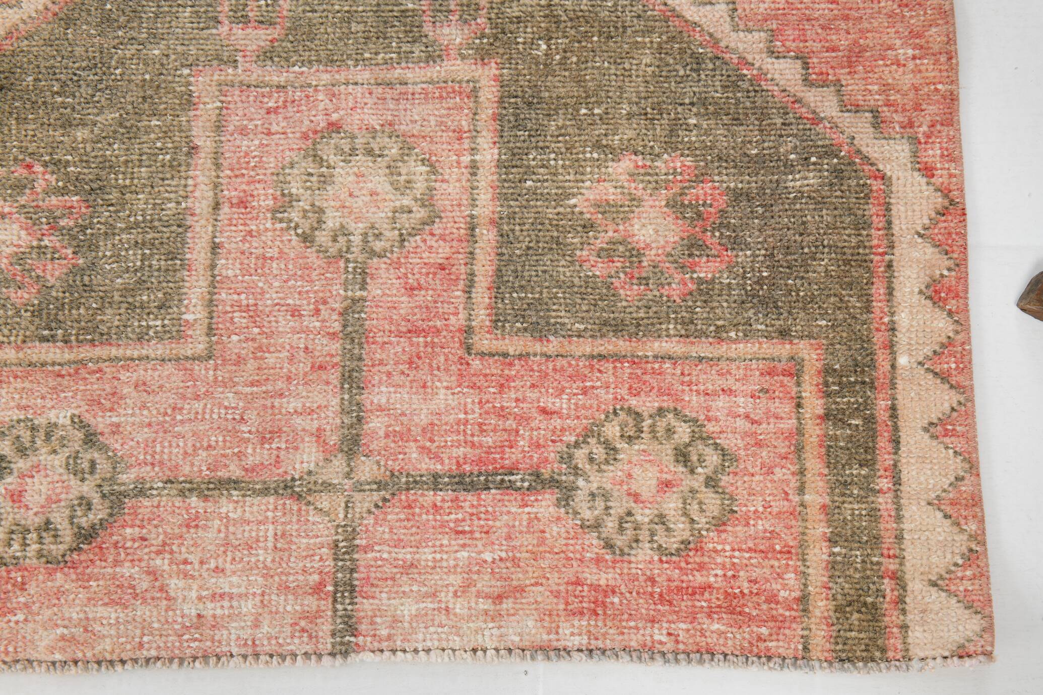 3x9 Peach Red Vintage Turkish Runner Rug, 91x274Cm SK20604