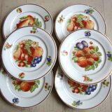 6 Fruit decorated plates Pillivyt France