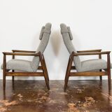 Pair of Mid-Century High Back Armchairs, Edmund Homa, GFM, Poland, 1960s,