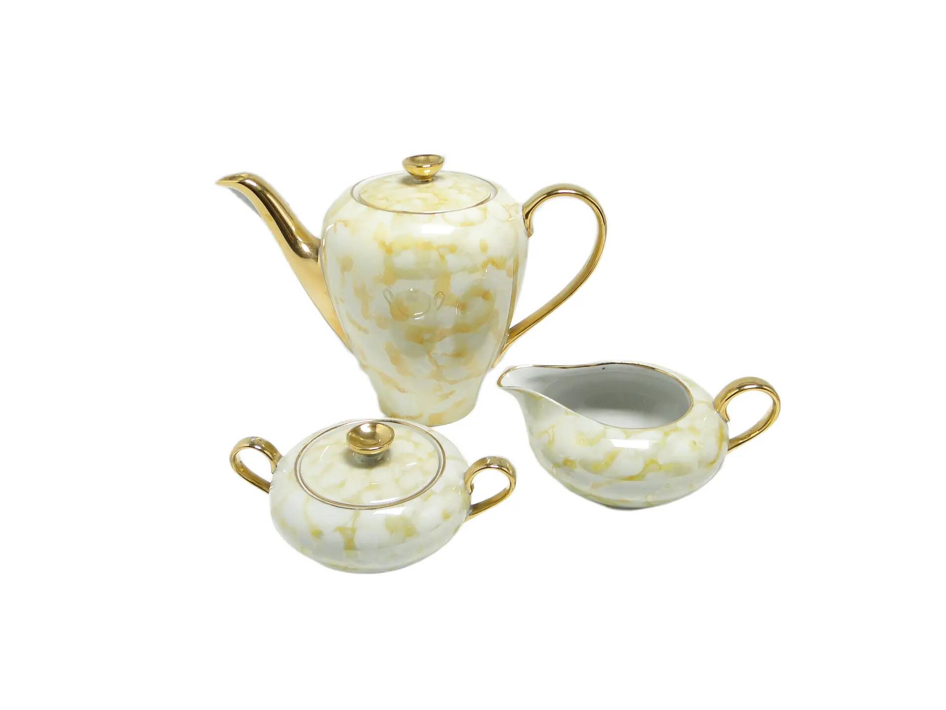 Ensemble de crémier et de sucrier Julita, modernisme, porcelaine, Wawel, Pologne, années 1970.
