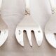 Christofle oyster or dessert forks, ribbon pattern, silver
