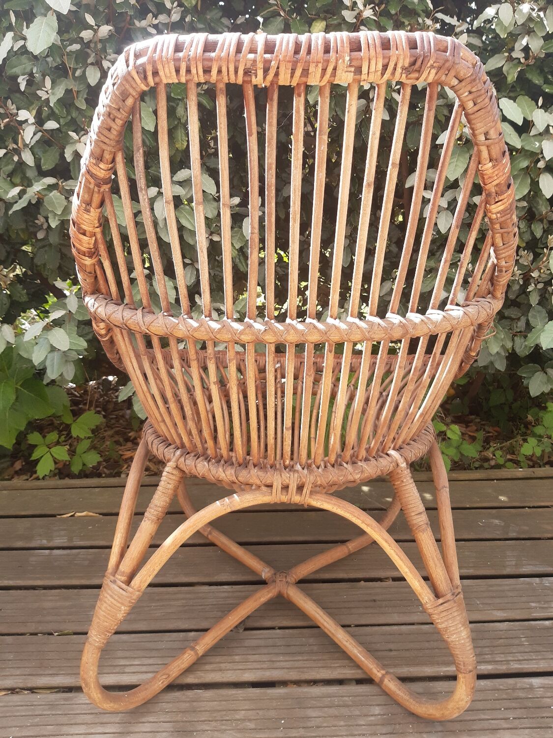 Vintage rattan armchair