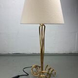Lampe vintage ondulée de forme libre, abat-jour bouclé