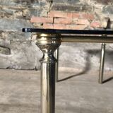Glass and brass coffee table
