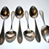 Series of 6 vintage table spoons in silver metal deetjen 100 soup 21.5cm
